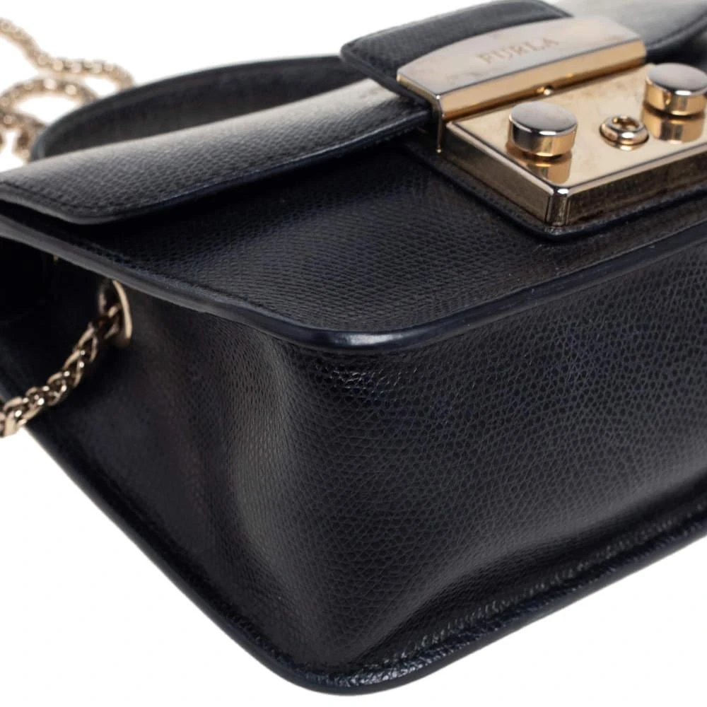 Furla Black Leather Mini Metropolis Top Handle Bag 商品