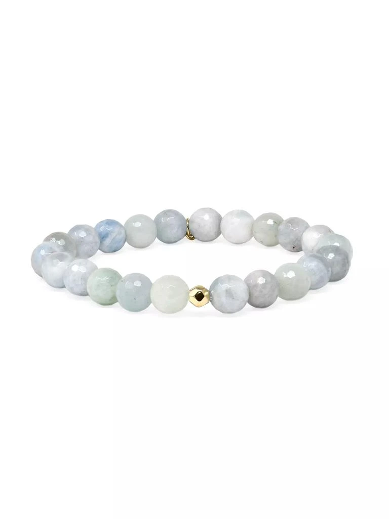 商品Anzie|Bohème 14K Yellow Gold & Aquamarine Beaded Stretch Bracelet,价格¥2623,第1张图片