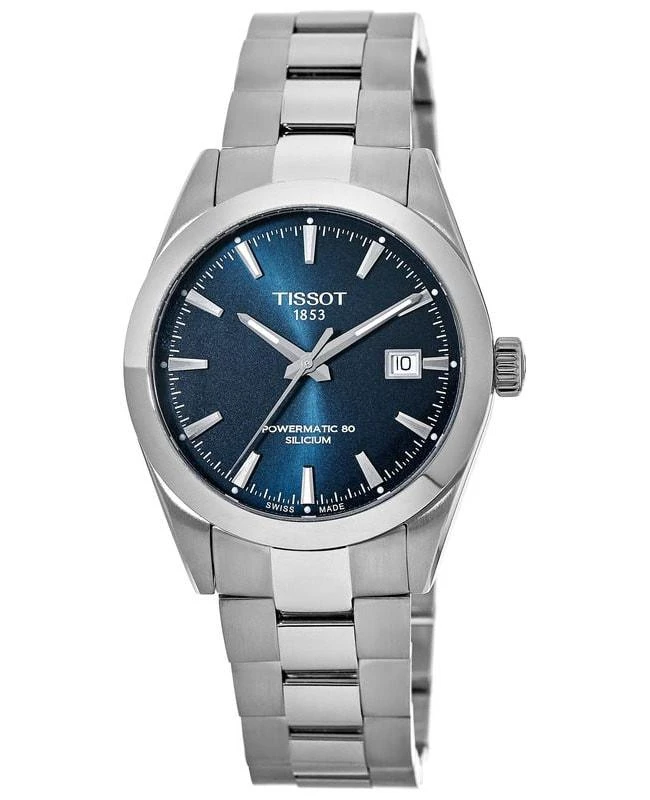 商品Tissot|Tissot Gentleman Powermatic 80 Blue Dial Stainless Steel Men's Watch T127.407.11.041.00,价格¥4800,第1张图片