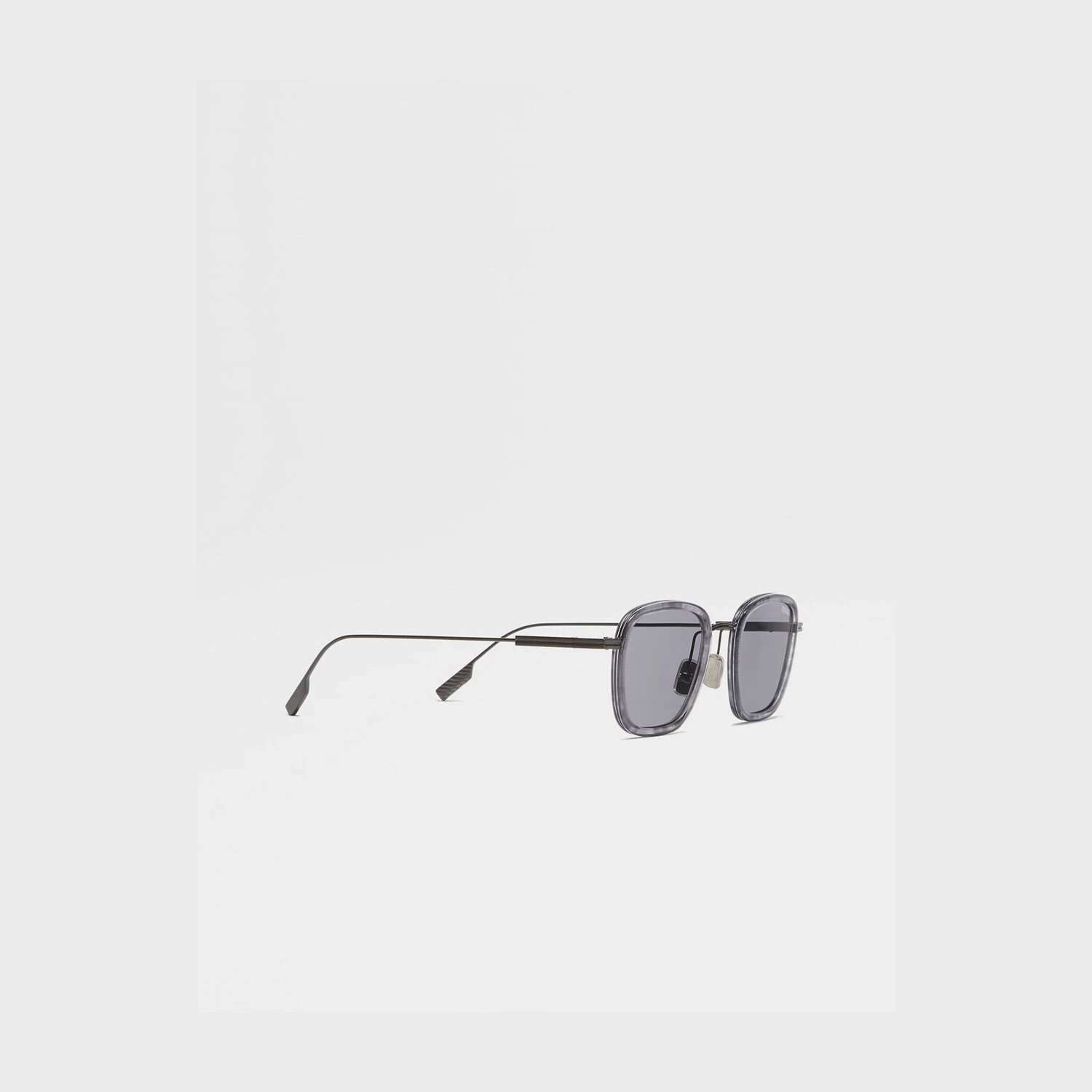 【预售】 杰尼亚 25春夏 男士 太阳眼镜 Striped Grey Havana Titanium and Acetate Sunglasses EZ0277-4720A  商品