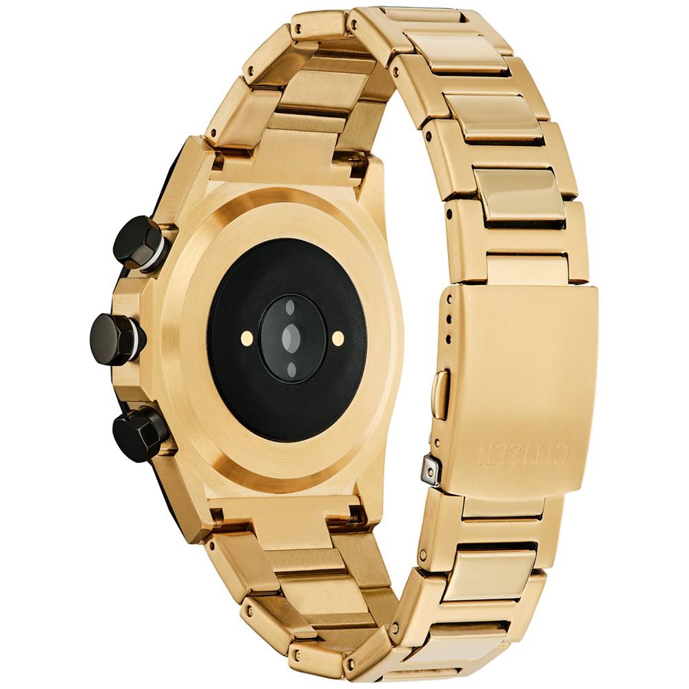 Men's CZ Smart Hybrid HR Gold-Tone Stainless Steel Bracelet Smart Watch 44mm商品第3张图片规格展示