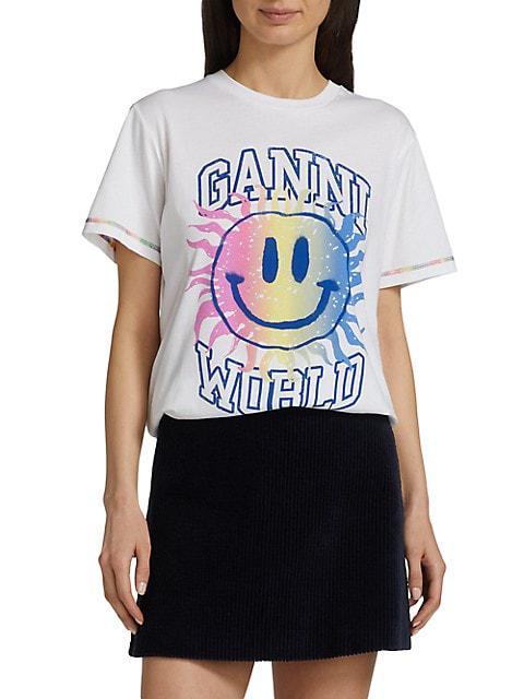 商品Ganni|Light Jersey Smiley Relaxed T-Shirt,价格¥680,第5张图片详细描述