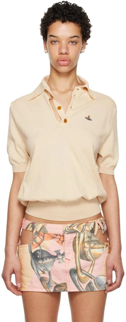 商品Vivienne Westwood|Beige Embroidered Polo,价格¥3263,第1张图片