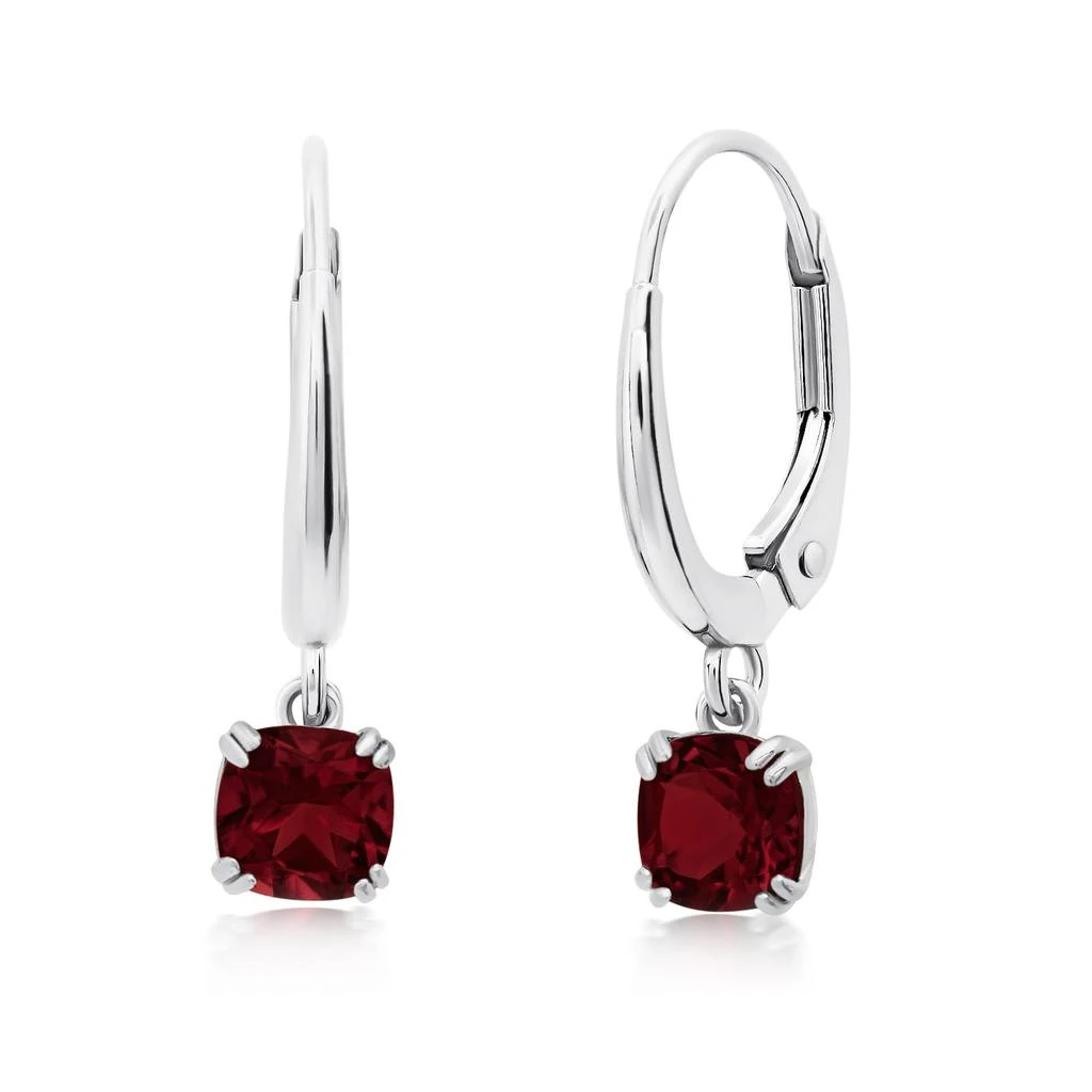 商品Nicole Miller|10k White or Yellow Gold Cushion Cut 5mm Gemstone Dangle Lever Back Earrings with Push Backs,价格¥1186,第5张图片详细描述
