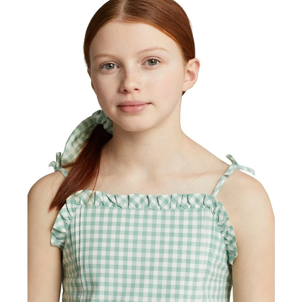 商品Ralph Lauren|Big Girls Gingham Madras Peplum Sleeveless Top,价格¥90,第4张图片详细描述