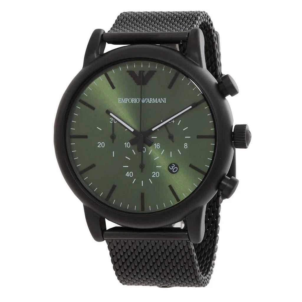 商品Emporio Armani|Emporio Armani Chronograph Quartz Green Dial Mens Watch AR11470,价格¥989,第1张图片