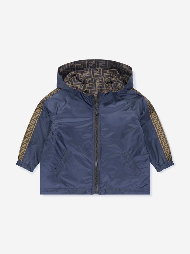 Fendi Kids Reversible K-Way Jacket in Blue – On Sale Now with Up