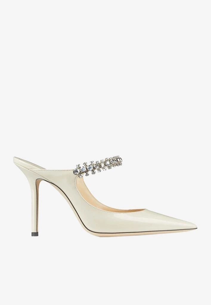 商品Jimmy Choo|Bing 100 Crystal Strap Mules in Patent Leather,价格¥8432,第1张图片