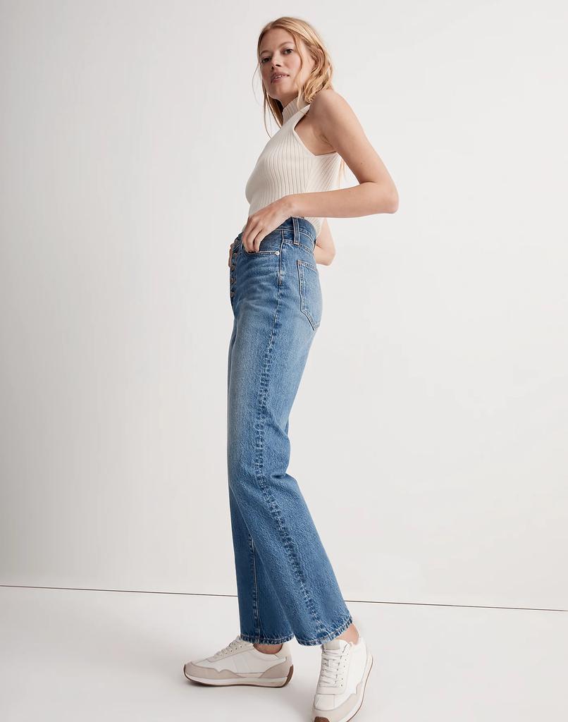 商品Madewell|The Petite Perfect Vintage Straight Jean in Becker Wash: Button-Front Edition,价格¥1033-¥1182,第4张图片详细描述