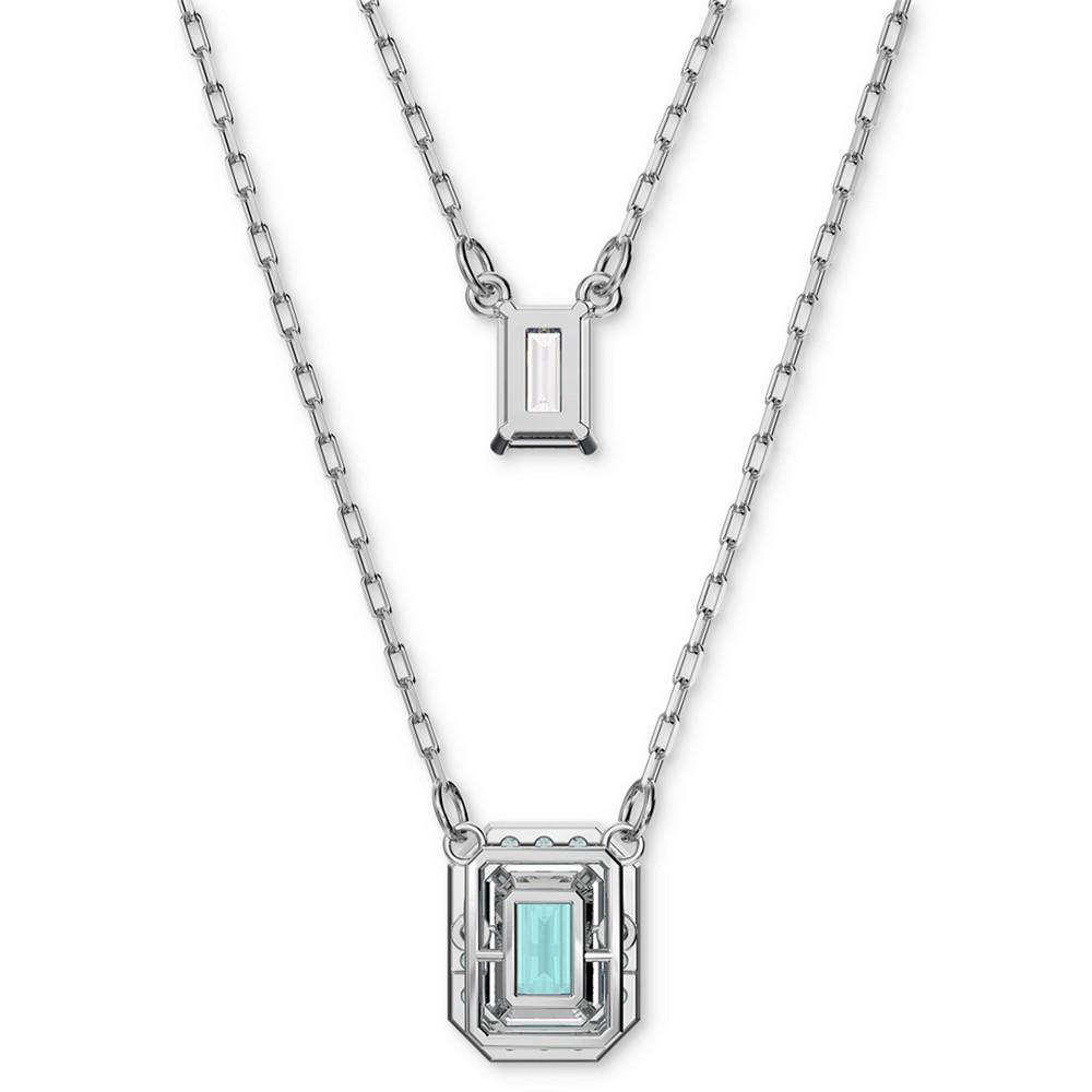 商品Swarovski|Silver-Tone Millenia Blue Crystal Pendant Two Row Necklace, 15-7/8" + 2" extender,价格¥1439,第6张图片详细描述