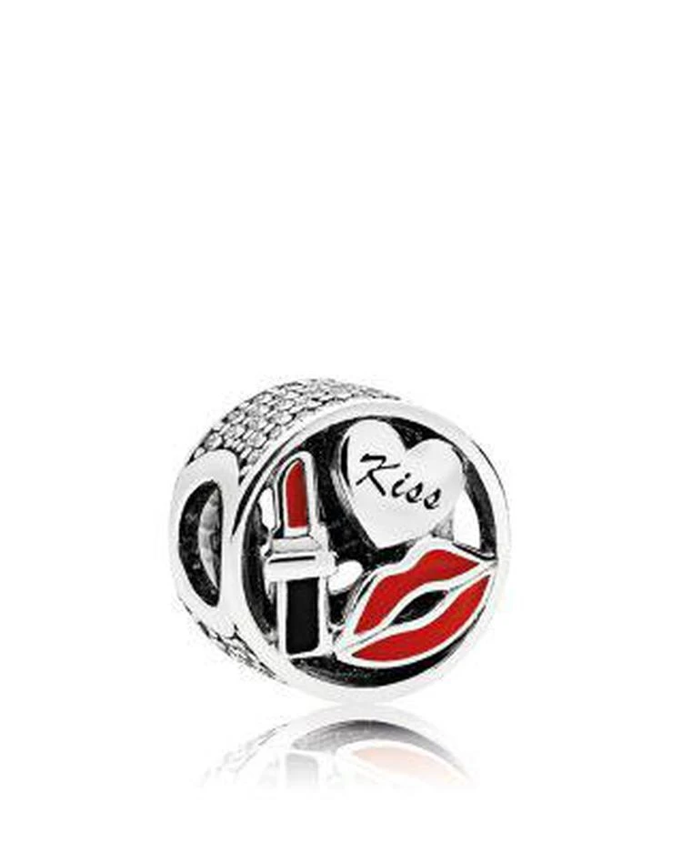 商品PANDORA|Sterling Silver & Enamel Glamour Kiss Charm ,价格¥389,第1张图片