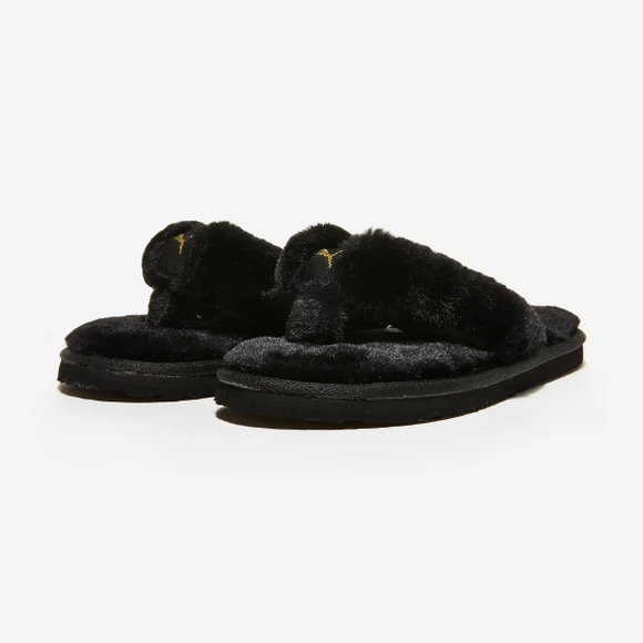 【Brilliant|包邮包税】彪马 Puma Fluff Flip 女生  凉鞋 沙滩鞋 FLIP-FLOPS 拖鞋 人字拖  PKI38534901 Puma Black-Puma Team Gold 商品