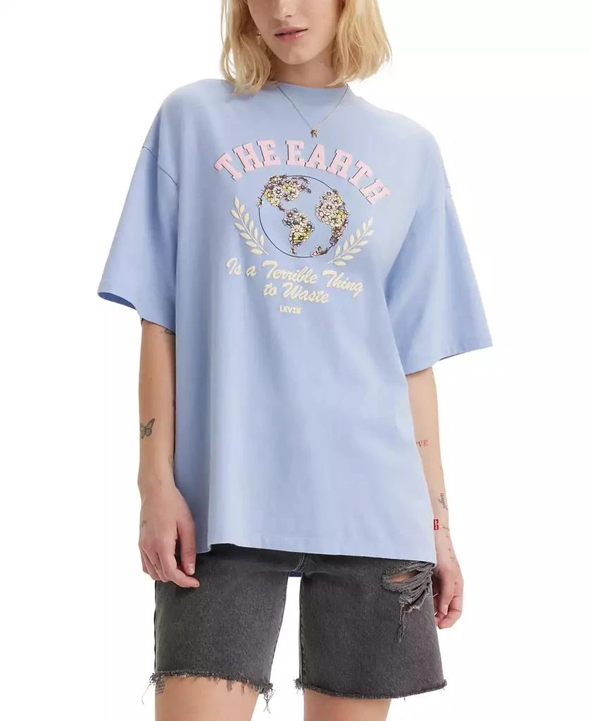 商品Levi's|Women's Cotton Graphic-Print Short Stack Tee,价格¥157,第1张图片