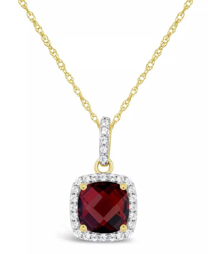 商品Macy's|Garnet Peridot (2 ct. t.w.) and Lab Grown White Sapphire (1/6 ct. t.w.) Pendant Necklace in 10k Yellow Gold. Also Available in Peridot),价格¥2563,第1张图片