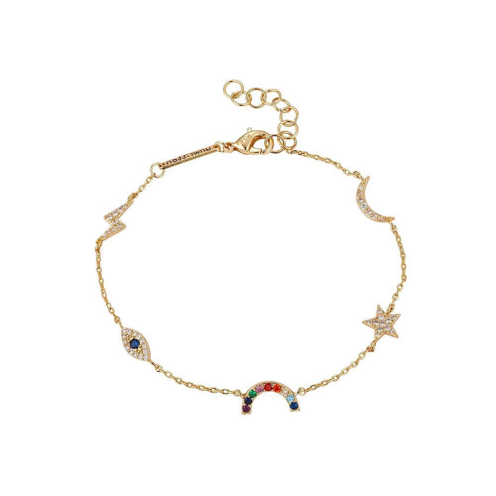 商品Unwritten|Women's Rainbow, Evil Eye, Star and Moon Anklet,价格¥65,第1张图片