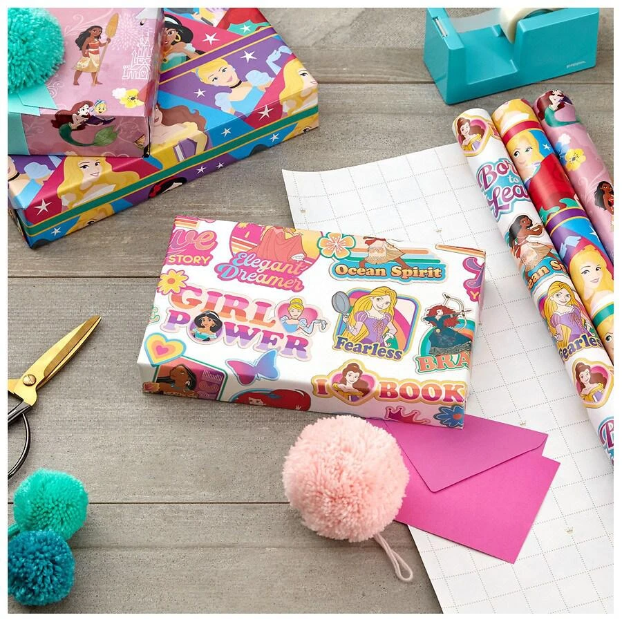 商品Hallmark|Disney Princess Wrapping Paper with Cut Lines on Reverse,价格¥127,第5张图片详细描述