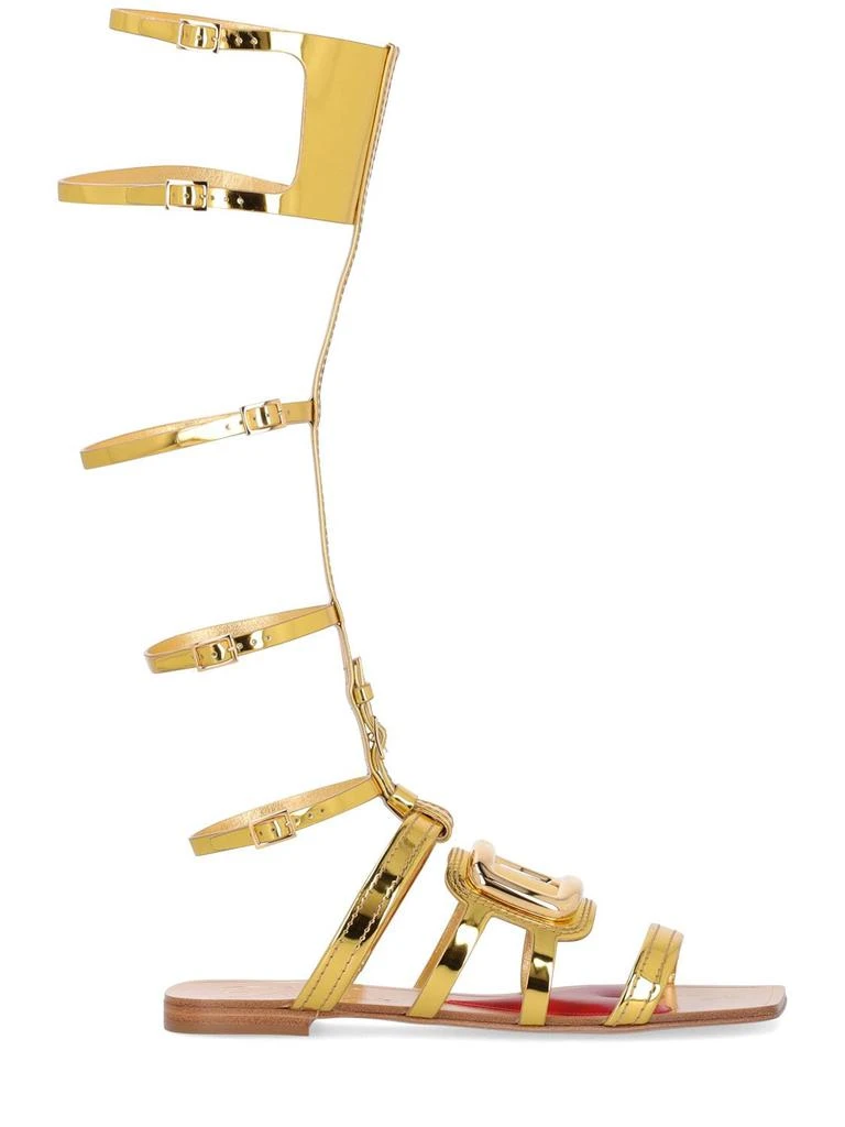 商品Roger Vivier|10mm Gladiator Metallic Leather Sandals,价格¥7996,第1张图片