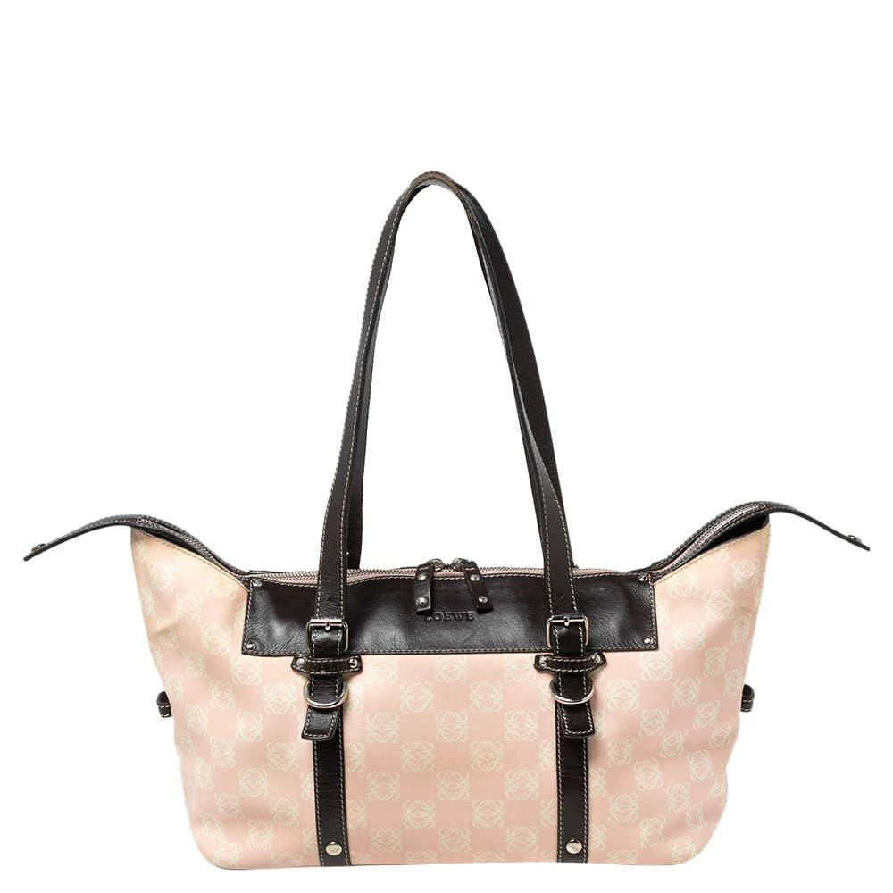 商品[二手商品] Loewe|Loewe Pink/Brown Monogram Nylon and Leather Satchel,价格¥1265,第1张图片