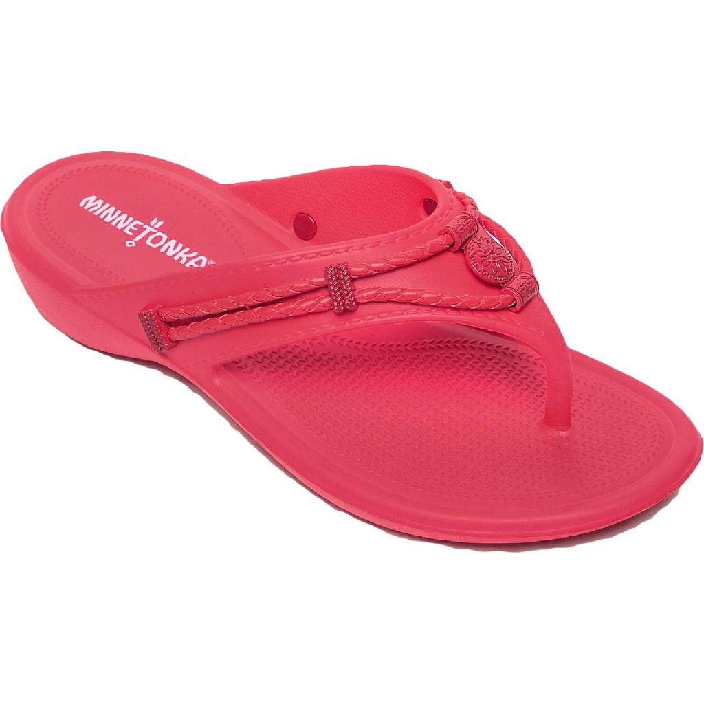 Minnetonka Womens Sliverthorne Canvas Thong Flat Sandals商品第2张图片规格展示