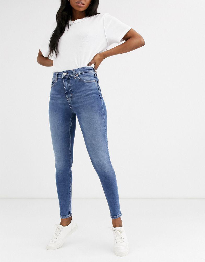 Topshop Jamie jeans in mid blue商品第1张图片规格展示