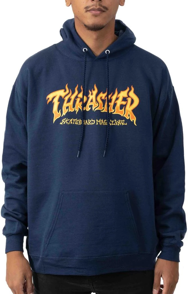 商品Thrasher|Fire Logo Pullover Hoodie - Navy ,价格¥176,第1张图片