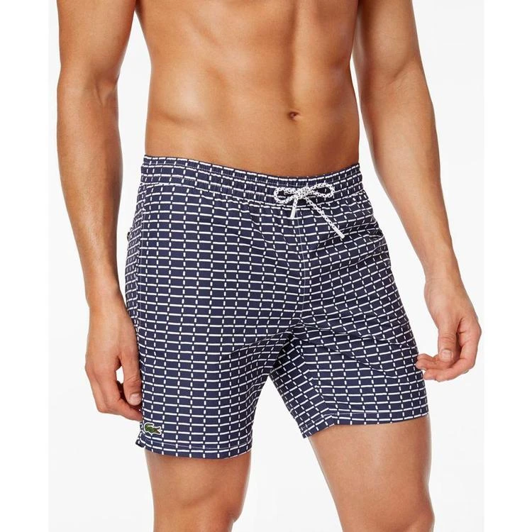 商品Lacoste|Men's Drawstring Brick-Pattern Swim Trunks,价格¥426,第1张图片