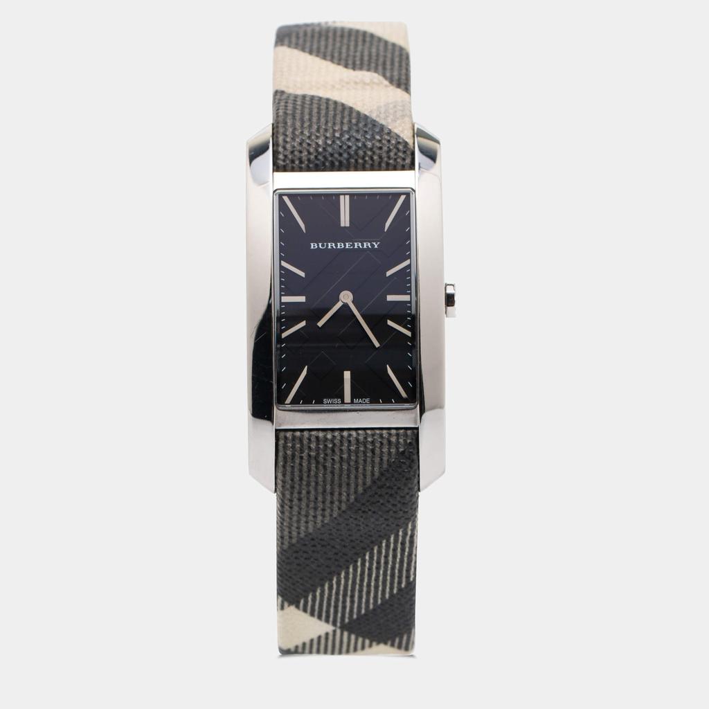Burberry Black Stainless Steel Leather Nova Check BU9405 Women's Wristwatch 25 mm商品第1张图片规格展示