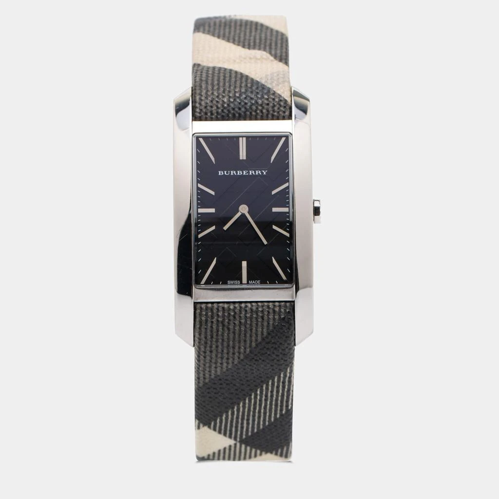 商品[二手商品] Burberry|Burberry Black Stainless Steel Leather Nova Check BU9405 Women's Wristwatch 25 mm,价格¥1287,第1张图片