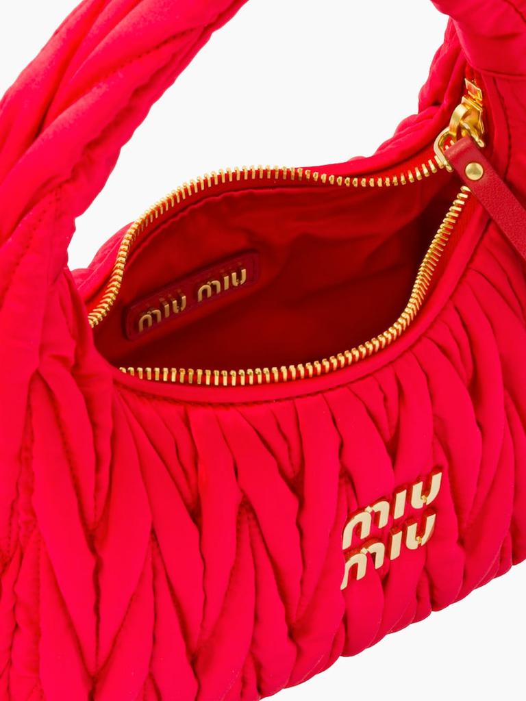 Miu Wander Matelassé Satin Mini Hobo Bag商品第6张图片规格展示