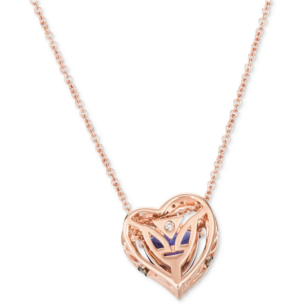商品Le Vian|Chocolatier® Blueberry Tanzanite (1-1/10 ct. t.w.) & Diamond (1/5 ct. t.w.) Heart 18" Pendant Necklace in 14k Rose Gold,价格¥24397,第3张图片详细描述