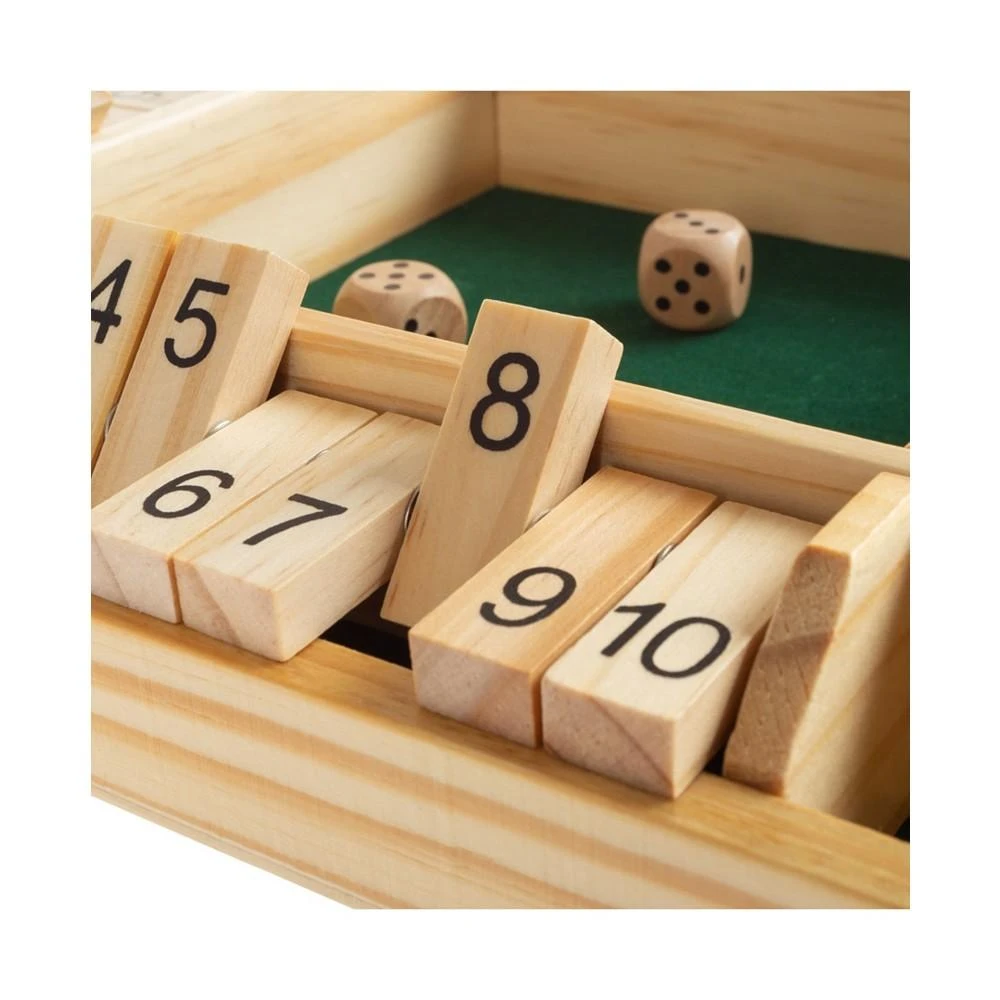 商品Trademark Global|Hey Play Shut The Box Game - Classic 10 Number Wooden Set With Dice Included-Old Fashioned, 4 Player Thinking Strategy Game For Adults And Children,价格¥256,第4张图片详细描述