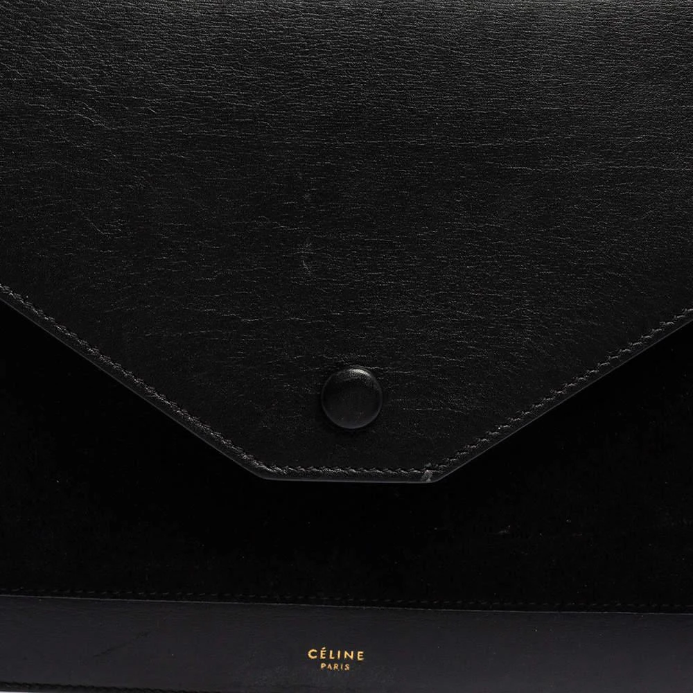 商品[二手商品] Celine|Celine Black Suede And Leather Pocket Envelope Shoulder Bag,价格¥4026,第5张图片详细描述