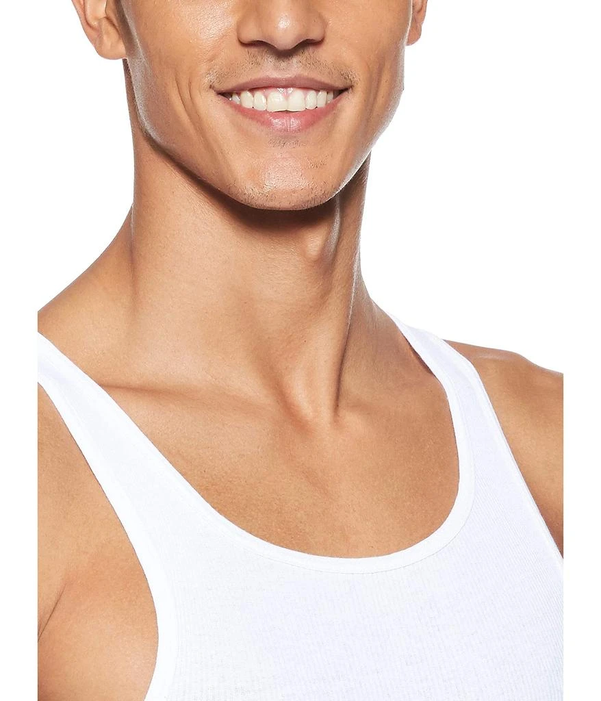 商品Hanes|Men's Tagless Cotton Tank Undershirt – Multiple Colors (White, Black/Grey),价格¥87,第4张图片详细描述
