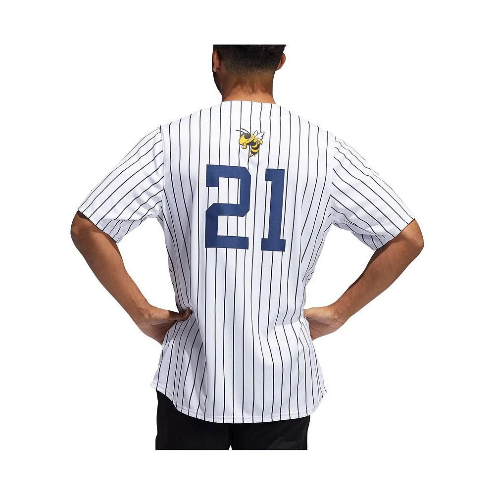 商品Adidas|Men's #21 White Georgia Tech Yellow Jackets Button-Up Baseball Jersey,价格¥601,第2张图片详细描述