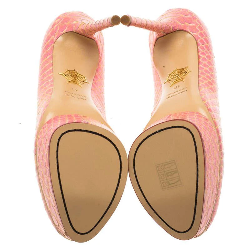 Charlotte Olympia Pink Python Priscilla Platform Pumps Size 40 商品