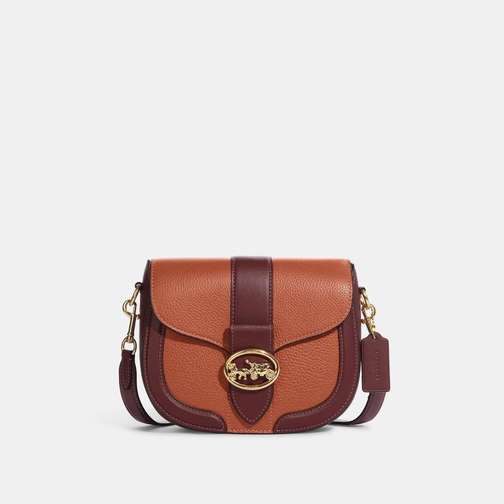 商品Coach|Coach Outlet Georgie Saddle Bag In Colorblock,价格¥913,第4张图片详细描述