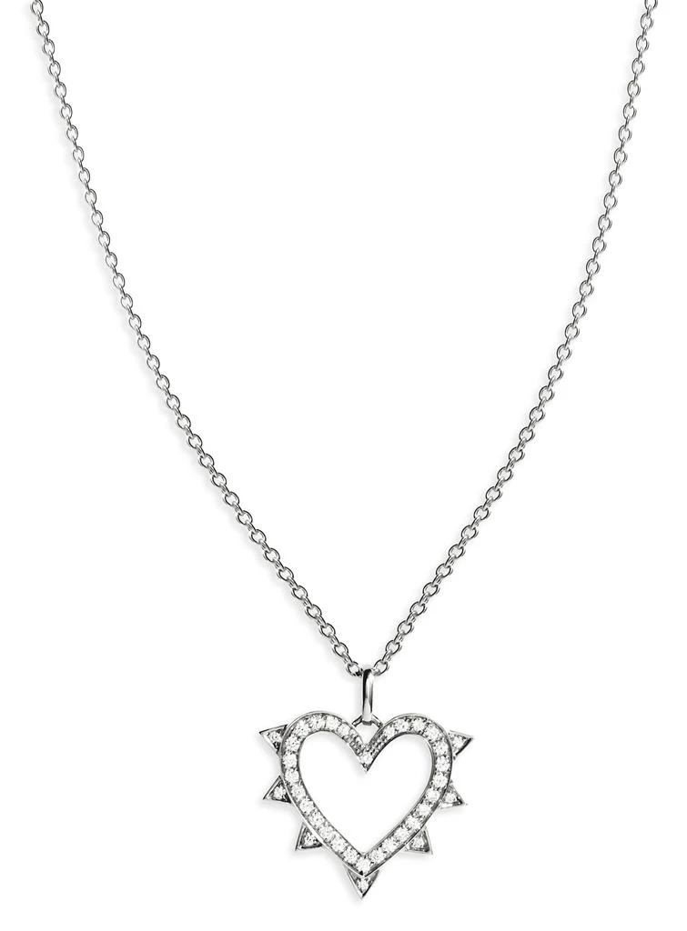 商品STATEMENT|Cœur Rockaway silver and diamond necklace,价格¥13514,第1张图片