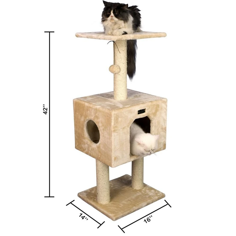 Real Wood Cat Tree With Condo And Scratch Post 商品