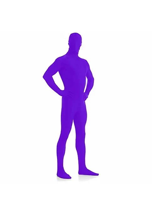 商品AltSkin|Adult Full Body Stretch Fabric Zentai Suit   Zippered Back One Piece Stretch Suit Costume   Purple Xs,价格¥262,第1张图片