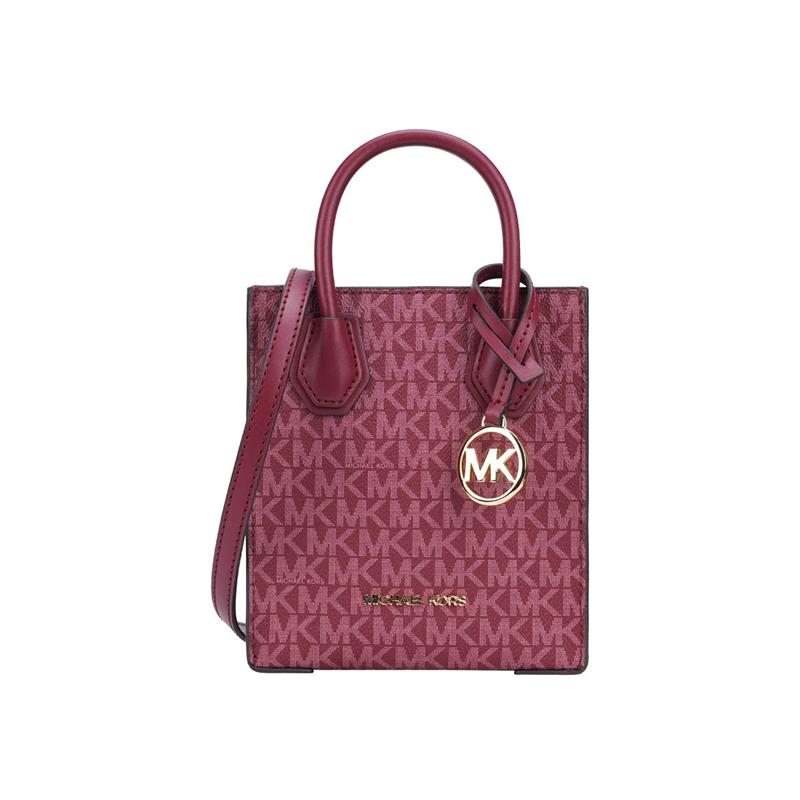 Michael Kors 奥莱款 MERCER超小号PVC老花配皮女士手提斜挎购物包 35T1GM9C0I MULBERRY MLT商品第1张图片规格展示