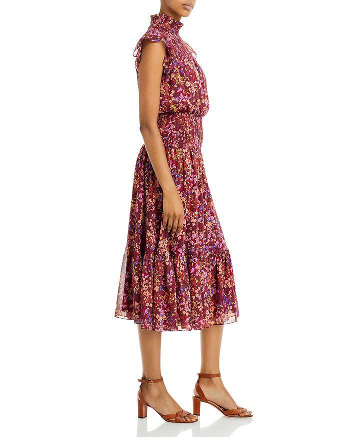 商品AQUA|Floral Print Smocked Midi Dress - 100% Exclusive,价格¥635,第6张图片详细描述