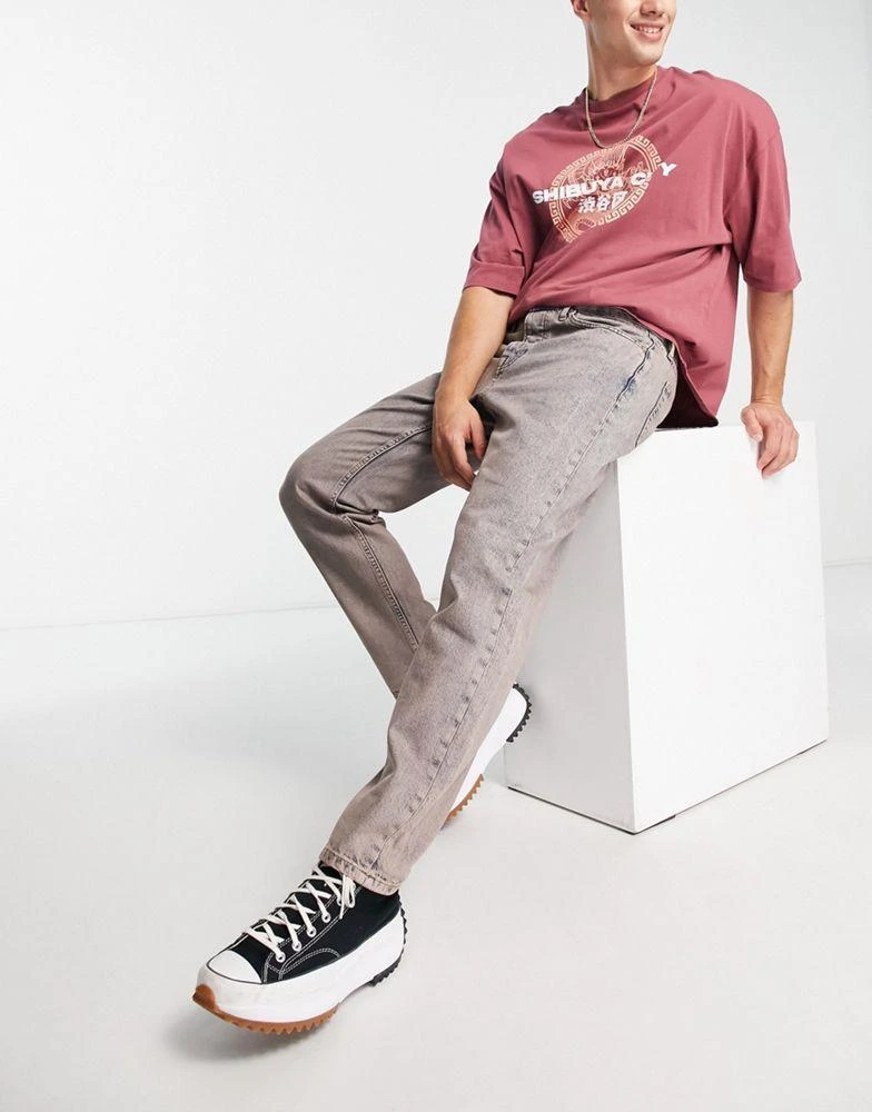 商品Topman|Topman relaxed jeans in pink tint,价格¥159,第4张图片详细描述