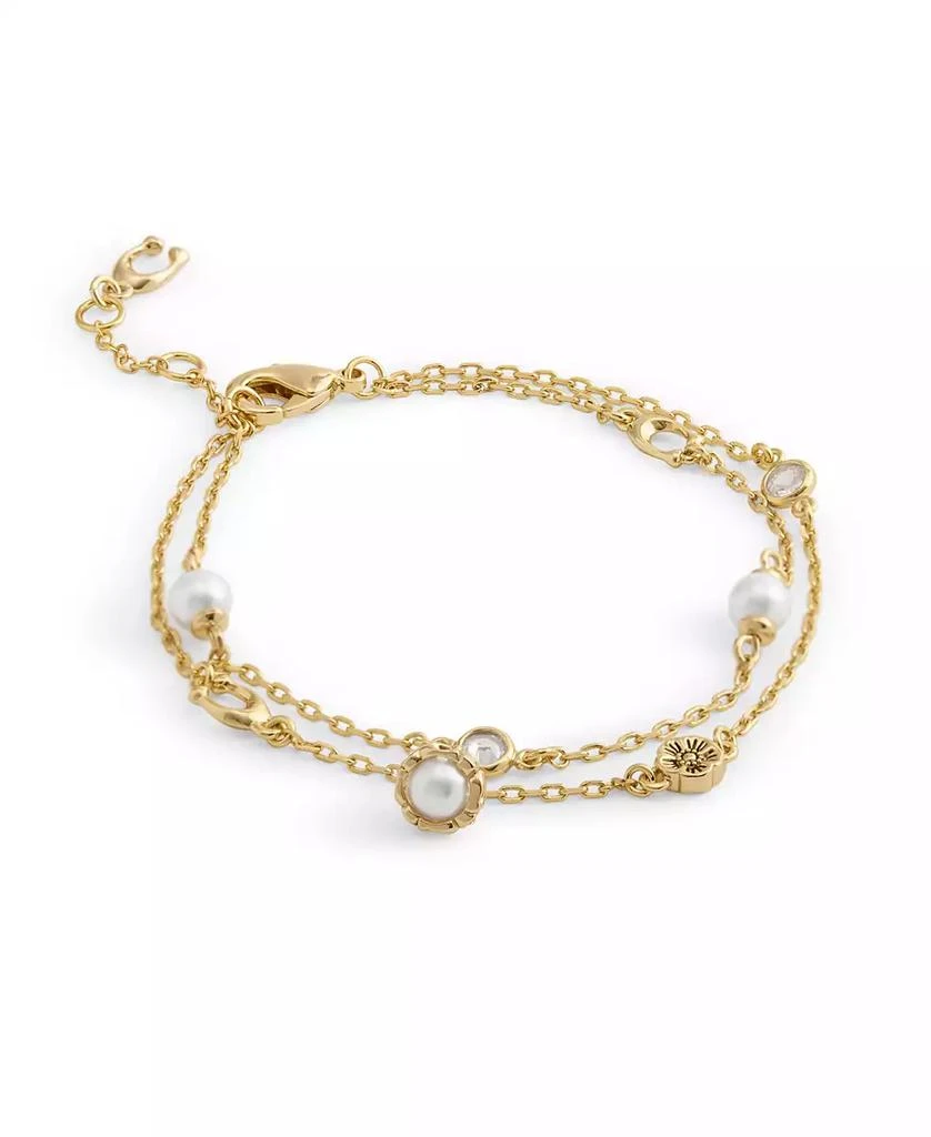商品Coach|Faux Stone Signature Heritage Cultivated Pearl Charm Double Strand Bracelet,价格¥748,第2张图片详细描述