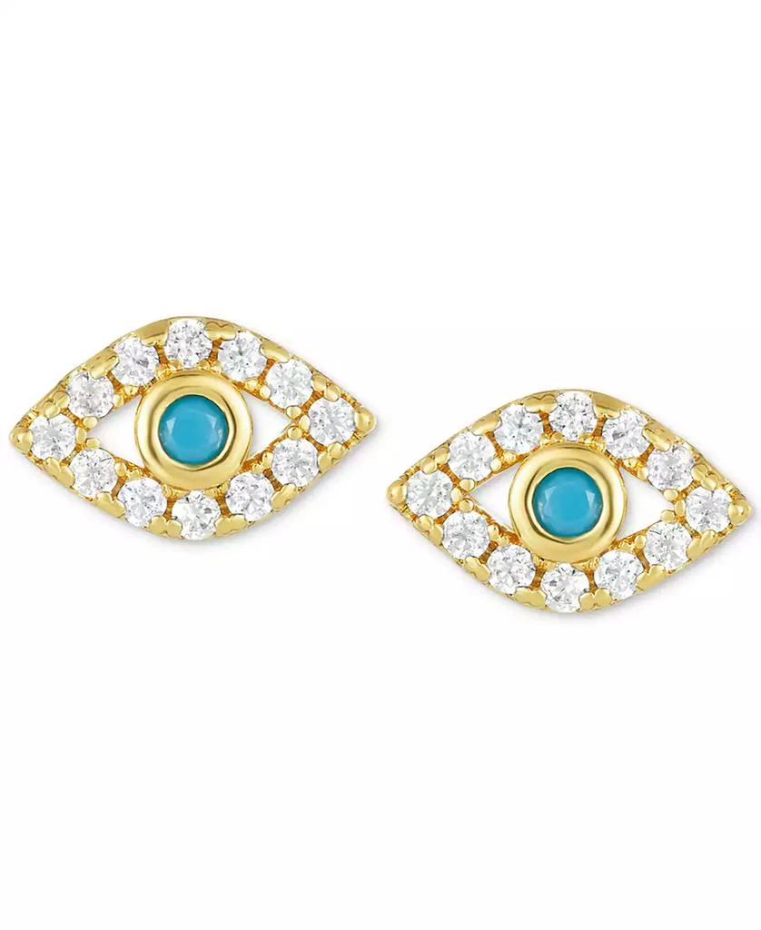 商品ADORNIA|14k Gold-Plated Evil Eye Stud Earrings,价格¥172,第1张图片