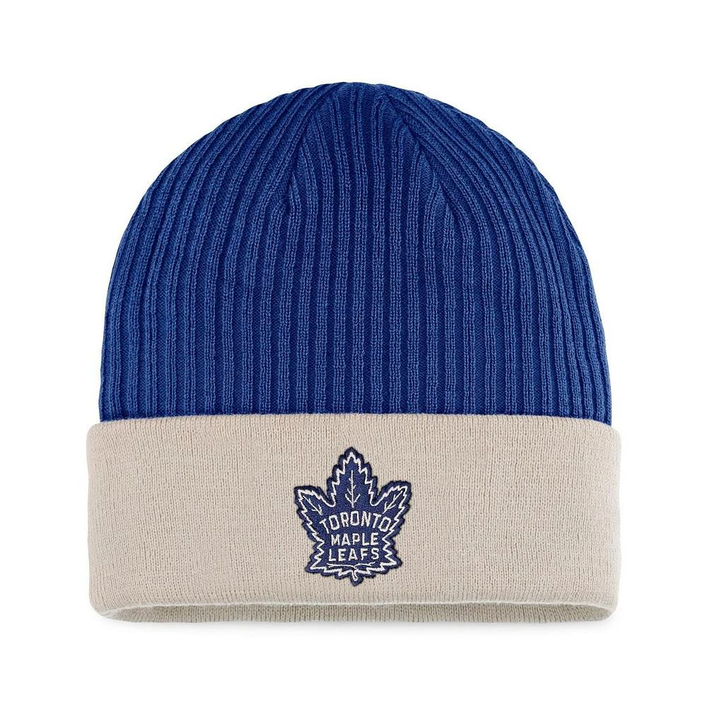 商品Fanatics|Men's Branded Blue and Khaki Toronto Maple Leafs True Classic Outdoor Play Cuffed Knit Hat,价格¥182,第1张图片