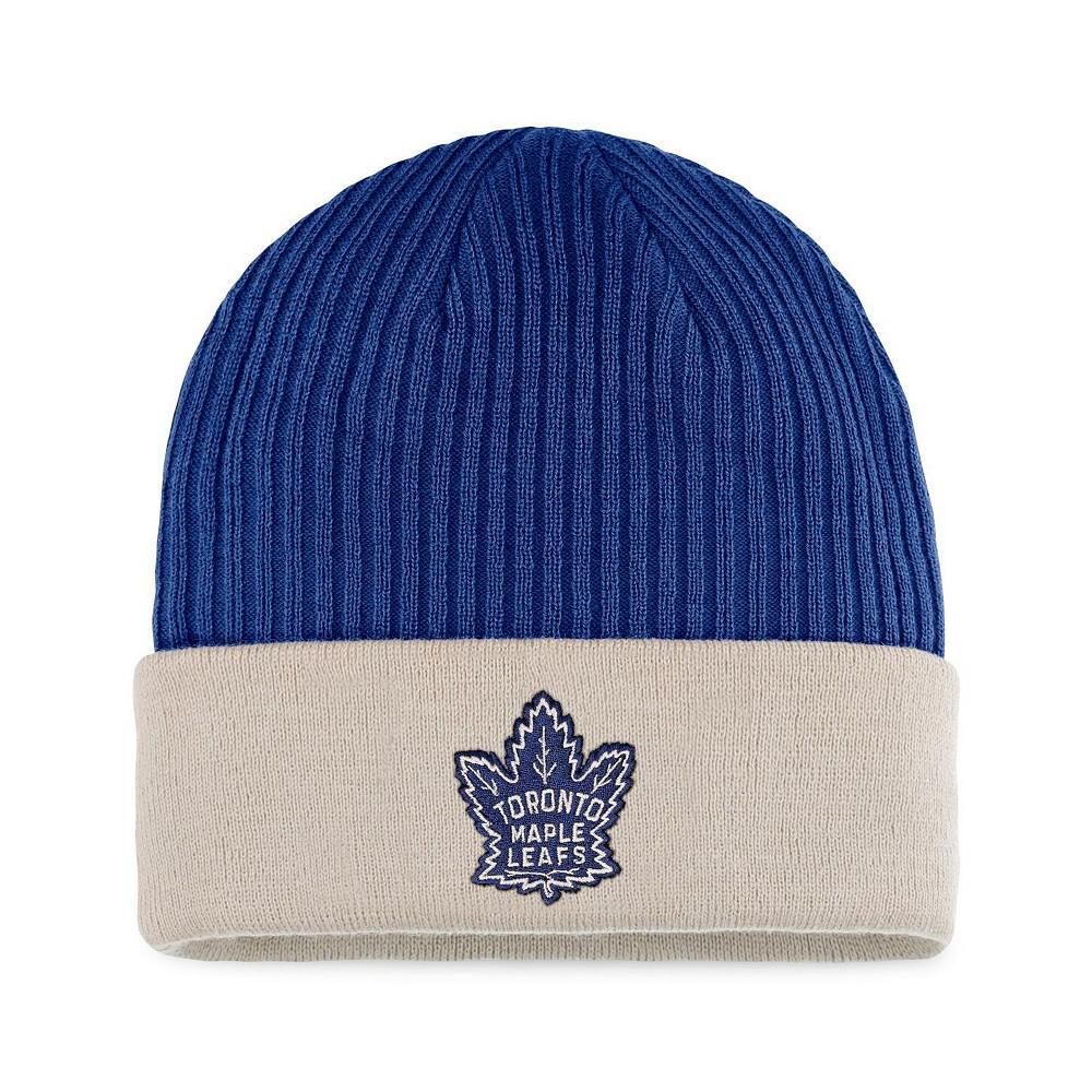 商品Fanatics|Men's Branded Blue and Khaki Toronto Maple Leafs True Classic Outdoor Play Cuffed Knit Hat,价格¥173,第1张图片