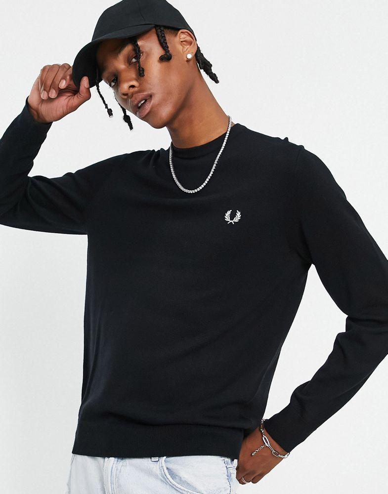 商品Fred Perry|Fred Perry crew neck jumper in black,价格¥959,第4张图片详细描述