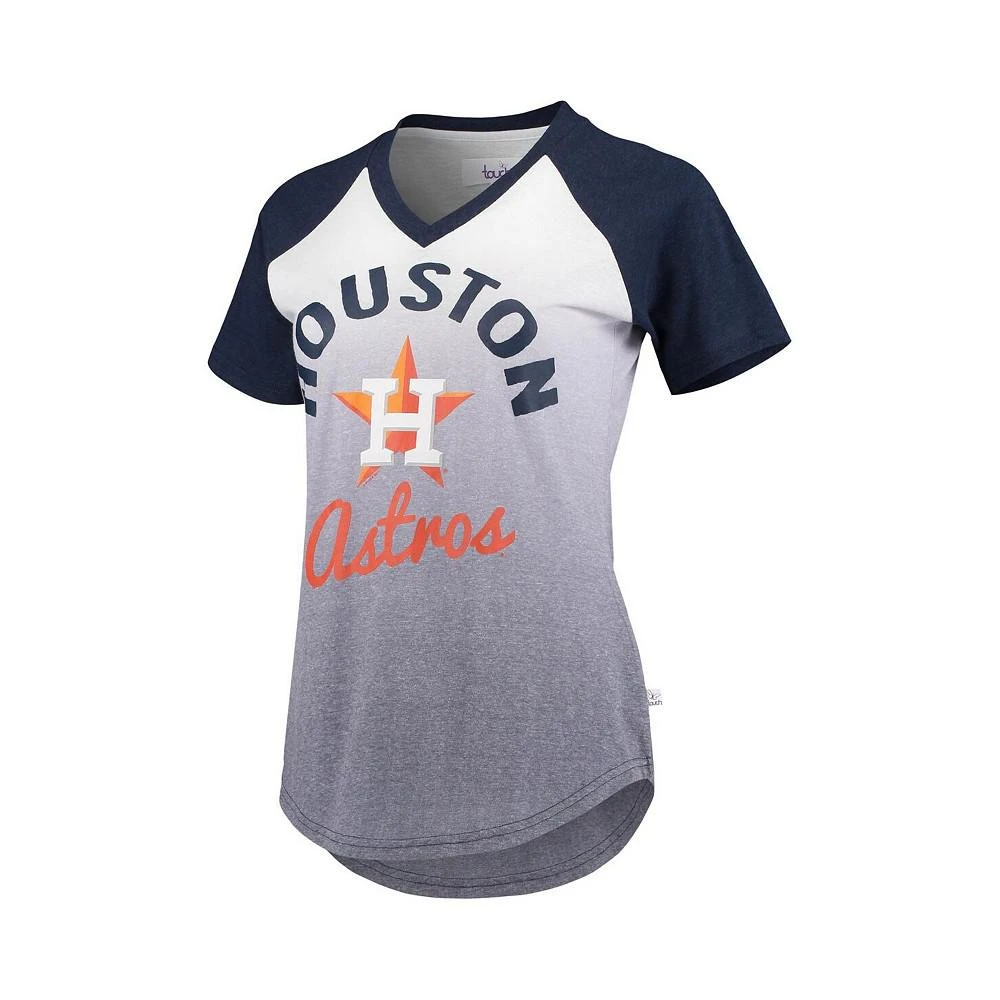 商品Touch|Women's G-III Sports by Carl Banks Navy/White Houston Astros Shortstop Ombre Raglan V-Neck T-shirt,价格¥386,第2张图片详细描述