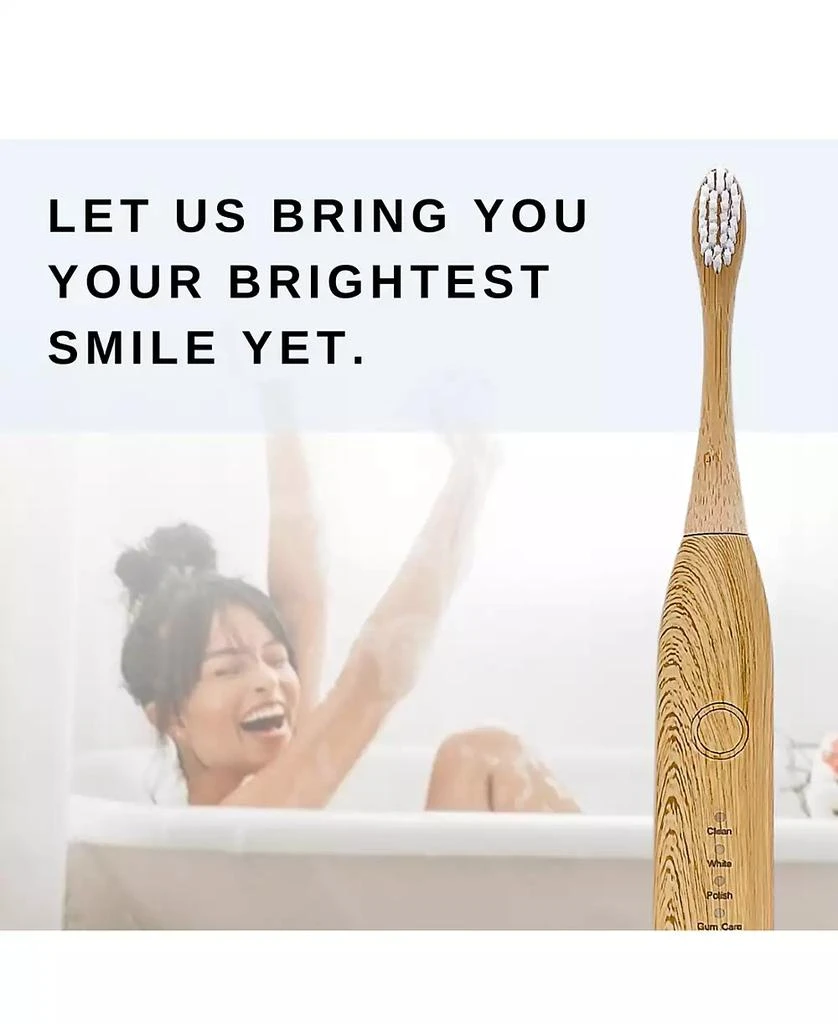 Sonic Electric Toothbrush with USB Charging Base, USB Cord and Bamboo Brush Heads, Set of 3 商品