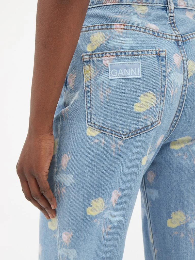 商品Ganni|High-rise floral-print wide-leg jeans,价格¥1155,第3张图片详细描述